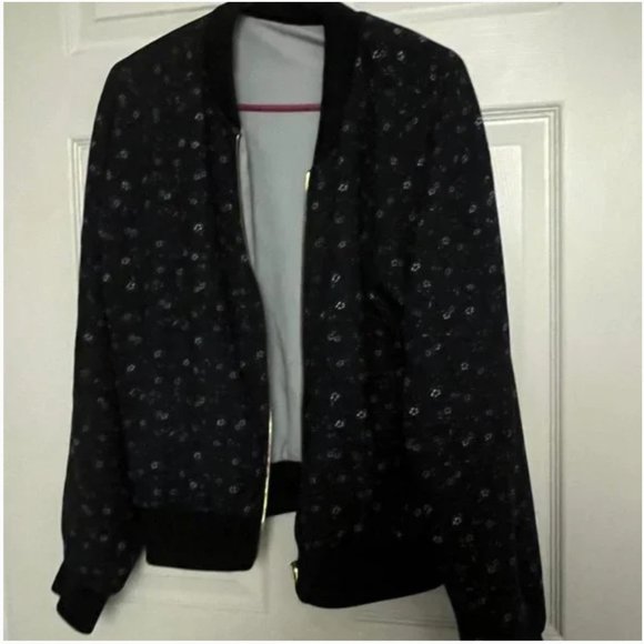 kate spade Out West Wild Roses Reversible Bomber Jacket blue floral size xl - Picture 13 of 13
